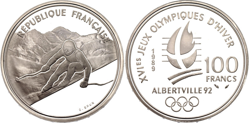 France 100 Francs 1989

KM# 971, N# 8040; Silver 22.20 g., Proof; 1992 Olympic...