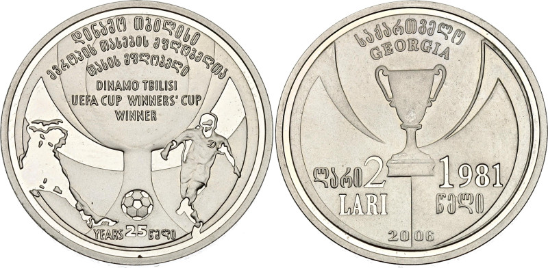 Georgia 2 Lari 2006

KM# 103, N# 28877; Silver 28.28 g., Proof; 25th Anniversa...