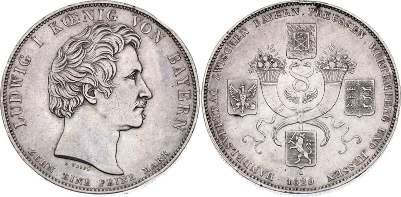 German States Bavaria 1 Taler 1829

KM# 738, Dav ECT# 564, N# 91047; Silver 28...