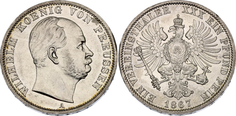 German States Prussia 1 Vereinsthaler 1867 A

KM# 494, N# 10258; Silver 18.52 ...