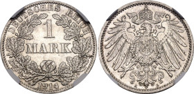 Germany - Empire 1 Mark 1914 A NGC MS63

KM# 14, AKS# 2, J# 17, N# 3412; Silver 5.55 g.; Wilhelm II; Berlin Mint; With mint luster