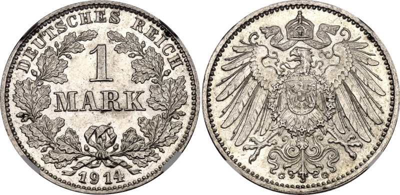 Germany - Empire 1 Mark 1914 G NGC MS64

KM# 14, AKS# 2, J# 17, N# 3412; Silve...