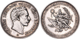 Germany - Empire Silver Medal "Accession of William II" 1888

Marienburg# 6849; Silver 19.89 g., 38 mm.; Obv: Bust of William II / Rev: Germania wit...