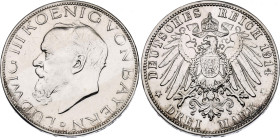 Germany - Empire Bavaria 3 Mark 1914 D

KM# 1005, J# 52, N# 30705; Silver 16.66 g.; Ludwig III; Munich Mint; UNC with mint luster