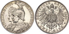 Germany - Empire Prussia 2 Mark 1901 A

KM# 525, N# 11321; Silver 11.11 g.; Wilhelm II; 200th Anniversary of the Kingdom of Prussia; XF+