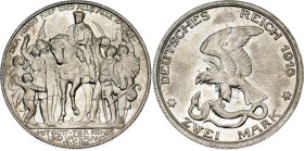 Germany - Empire Prussia 2 Mark 1913 A

KM# 532, J# 109, N# 13477; Silver 11.11 g.; Wilhelm II; 100th Anniversary of the Victory over Napoleon at Le...