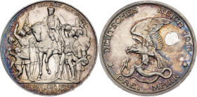 Germany - Empire Prussia 3 Mark 1913 A

KM# 534, J. 110, N# 4713; Silver 16.66 g.; Wilhelm II; 100th Anniversary of the Victory over Napoleon at Lei...