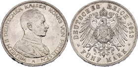 Germany - Empire Prussia 5 Mark 1913 A

KM# 536, J# 114, N# 4714; Silver 27.77 g.; Wilhelm II; Berlin Mint; UNC with minor hairlines