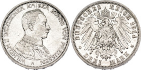 Germany - Empire Prussia 3 Mark 1914 A

KM# 538, J# 113, N# 26642; Silver 16.66 g.; Wilhelm II; Berlin Mint; XF+