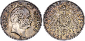 Germany - Empire Saxony-Albertine 2 Mark 1904 E

KM# 1261, J# 132, N# 47114; Silver 11.11 g.; Death of King Georg; Mintage 150000 pcs.; XF+ with ama...