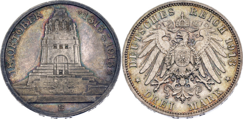 Germany - Empire Saxony-Albertine 3 Mark 1913 E

KM# 1275, N# 13478; Silver 16...