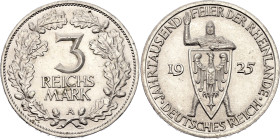 Germany - Weimar Republic 3 Reichsmark 1925 A

KM# 46, AKS# 73, J. 321, N# 15901; Silver 15 g.; 1000th Year of the Rhineland; Berlin Mint; UNC with ...