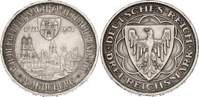 Germany - Weimar Republic 3 Reichsmark 1931 A

KM# 72, N# 29893; Silver 15 g.; 300th Anniversary of the Rebuilding of Magdeburg; Berlin Mint; Mintag...