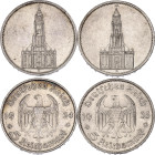 Germany - Third Reich 2 x 5 Reichsmark 1934 - 1935 A & F

KM# 83, AKS# 26, J. 357, N# 4690; Silver Total 27.78 g.; 1st Anniversary of Nazi Rule - Po...