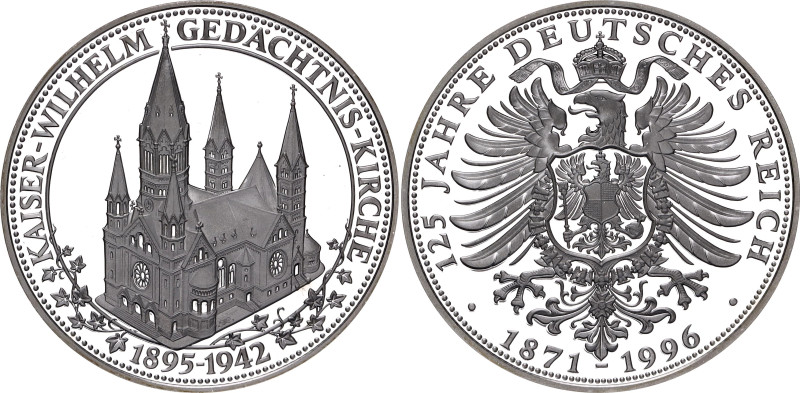 Germany - FRG Silver Medal "125th Anniversary of Germany - Kaiser Wilhelm Memori...