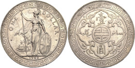 Great Britain 1 Dollar 1900 B

KM# T5, N# 8472; Silver 26.95 g.; Victoria; British Trade Dollar; Bombay Mint; AUNC with scratch