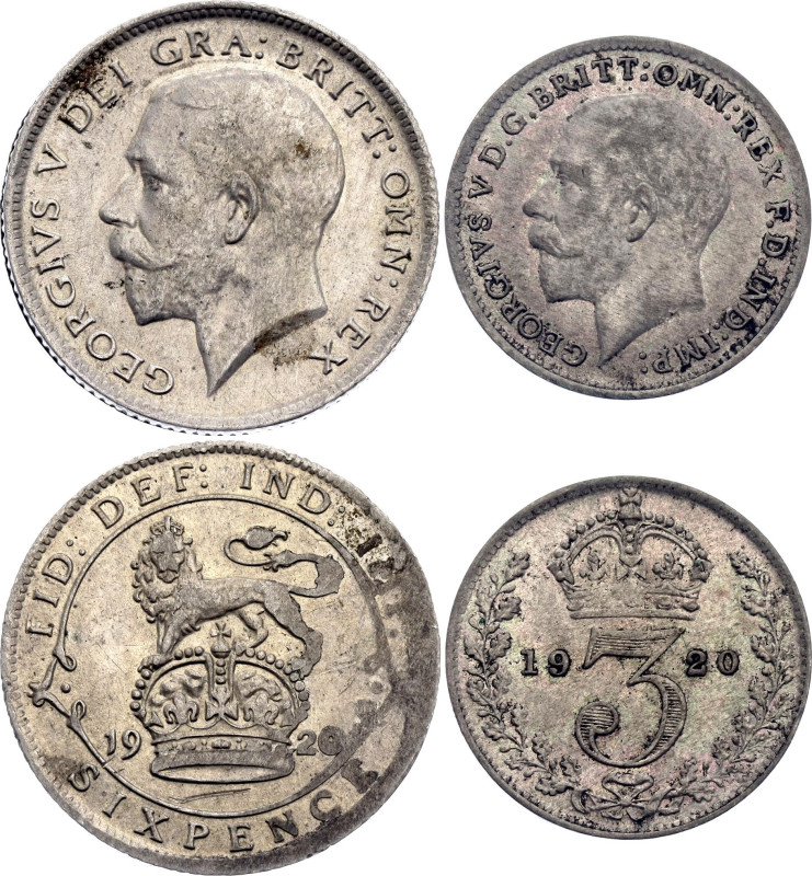 Great Britain 3 - 6 Pence 1920

KM# 813, 815; Silver; George V; XF/AUNC