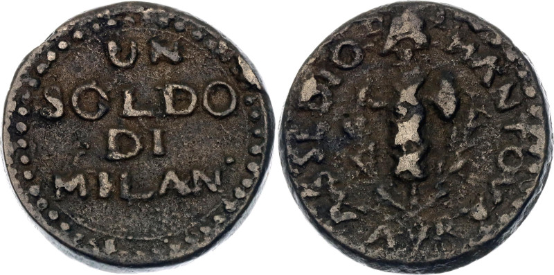 Italian States Mantua 1 Soldo 1799

MIR# 733, KM# 275, N# 77496; Leaded copper...