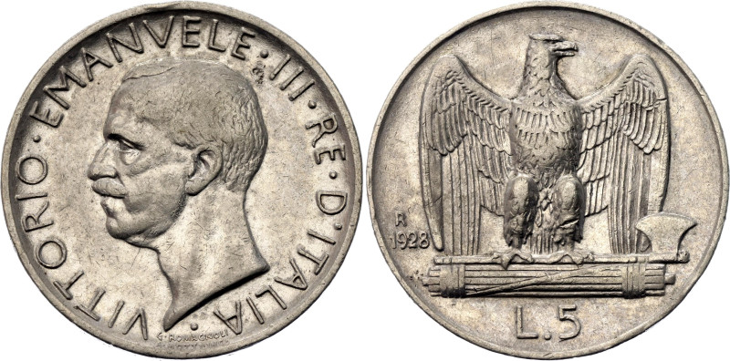 Italy 5 Lire 1928 R

KM# 67.1, N# 4047; *FERT*; Silver 5 g.; Vittorio Emanuele...