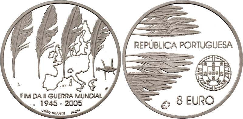 Portugal 8 Euro 2005 INCM

KM# 773a, N# 17065; Silver 31.1 g., Proof; 60th Ann...