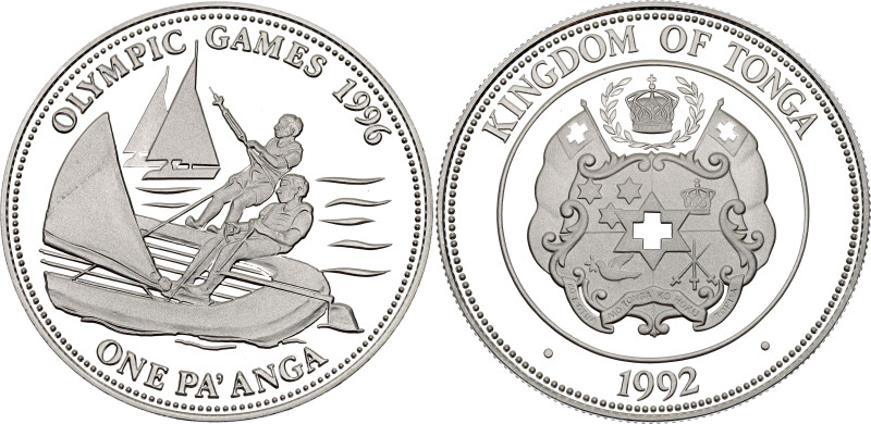 Tonga 1 Pa'anga 1992

KM# 156, N# 39693; Silver 31.47 g., Proof; Taufa'ahau Tu...