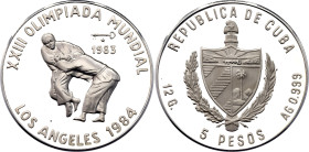 Cuba 5 Pesos 1983

KM# 115, N# 127102; Silver 12 g., Proof; XXIII Summer Olympics, Los Angeles 1984 - Judo; Mintage 5000 pcs.