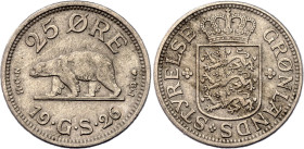 Greenland 25 Ore 1926 HCN GJ

KM# 5, N# 6960; Copper-nickel; Christian X; Copenhagen Mint; XF