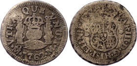 Mexico 1/2 Real 1762 Mo M

KM# 68, N# 53700; Silver; Carlos III; Mexico Mint; VF