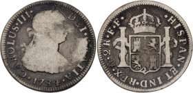 Mexico 2 Reales 1784 Mo FF

KM# 88, N# 15061; Silver; Carlos III; Mexico Mint; VF