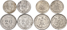 Mexico 4 x 20 Centavos 1905 - 1942 M

KM# 435, 436, 438; Silver Total 17 g.; Mexico Mint; XF/UNC