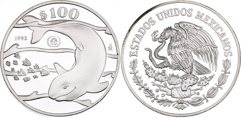 Mexico 100 Pesos 1992 Mo

KM# 566, N# 56799; Silver 31.10 g., Proof; United Na...