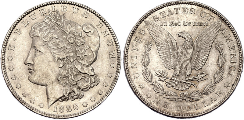 United States 1 Dollar 1886

KM# 110, N# 1492; Silver 26.73 g.; "Morgan Dollar...