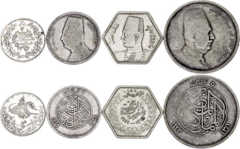 Egypt Lot of 4 Coins 1910 - 1944

With Silver; Various States, Dates & Denomin...