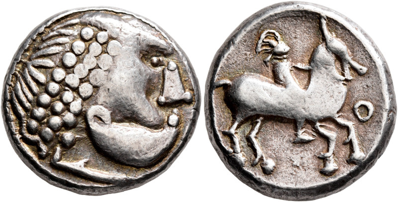 LOWER DANUBE. Uncertain tribe. Circa 2nd century BC. Tetradrachm (Silver, 24 mm,...