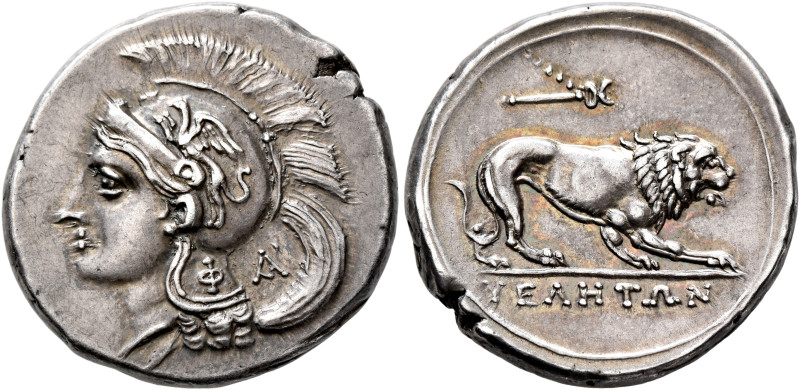 LUCANIA. Velia. Circa 300-280 BC. Didrachm or Nomos (Silver, 22 mm, 7.62 g, 2 h)...
