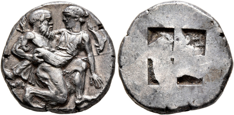 ISLANDS OFF THRACE, Thasos. Circa 412-404 BC. Stater (Silver, 22 mm, 8.54 g). Nu...