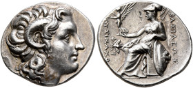 KINGS OF THRACE. Lysimachos, 305-281 BC. Drachm (Silver, 19 mm, 4.32 g, 12 h), Ephesos, circa 295/4-289/8. Diademed head of Alexander the Great to rig...