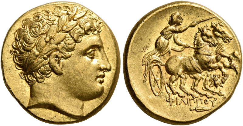 KINGS OF MACEDON. Philip II, 359-336 BC. Stater (Gold, 18 mm, 8.66 g, 12 h), Mag...