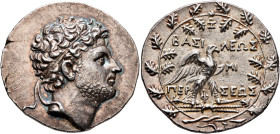KINGS OF MACEDON. Perseus, 179-168 BC. Tetradrachm (Silver, 32 mm, 16.73 g, 12 h), Attic standard, Pella or Amphipolis. Zoilos, magistrate, circa 174-...