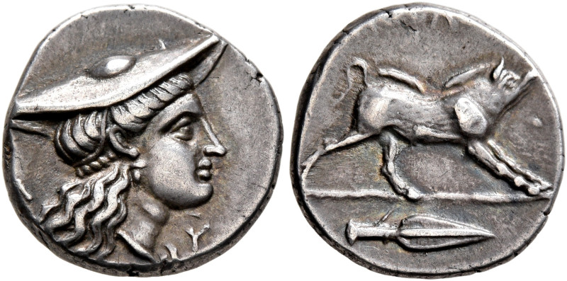 AITOLIA, Aitolian League. Circa 230-220 BC. Triobol (Silver, 14 mm, 2.85 g, 4 h)...