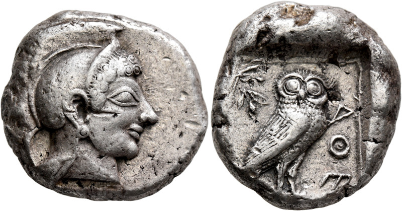 ATTICA. Athens. Circa 510-500/490 BC. Tetradrachm (Silver, 24 mm, 17.19 g, 3 h)....