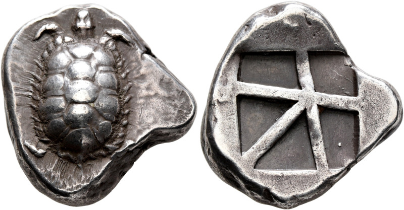 ISLANDS OFF ATTICA, Aegina. Circa 456/45-431 BC. Stater (Silver, 22 mm, 12.08 g)...
