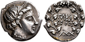 CYCLADES, Paros. Early 2nd century BC. Drachm (Silver, 17 mm, 3.87 g, 12 h), Kte..., magistrate. Head of a female (Demeter?) to right, wearing wreath ...