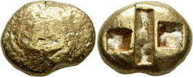 IONIA. Uncertain. Circa 650-600 BC. Stater (Electrum, 20 mm, 14.03 g), Lydo-Milesian standard. Irregular convex surface. Rev. Central rectangular incu...