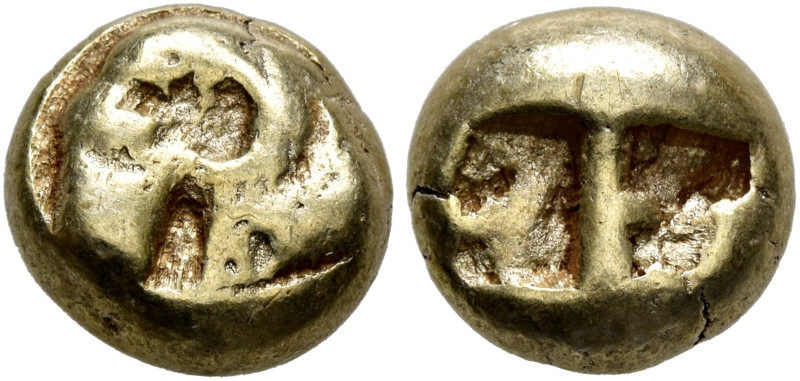 IONIA. Uncertain. Circa 650-600 BC. Hekte or 1/6 Stater (Electrum, 8 mm, 2.32 g)...