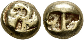 IONIA. Uncertain. Circa 650-600 BC. Hekte or 1/6 Stater (Electrum, 8 mm, 2.32 g), Lydo-Milesian standard. Head and neck of a ram to left. Rev. Two inc...