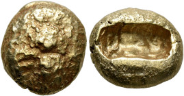 IONIA. Ephesos. Circa 650-600 BC. Trite or 1/3 Stater (Electrum, 13 mm, 4.60 g), Lydo-Milesian standard. Bee viewed from above. Rev. Incuse punch comp...