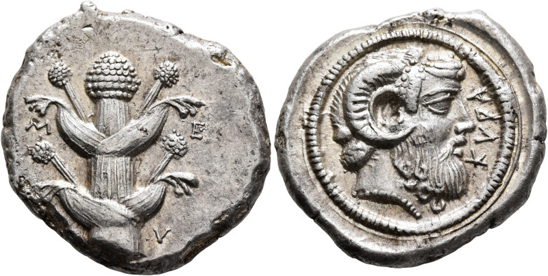 KYRENAICA. Kyrene. Circa 450-435 BC. Tetradrachm (Silver, 29 mm, 17.18 g, 12 h),...