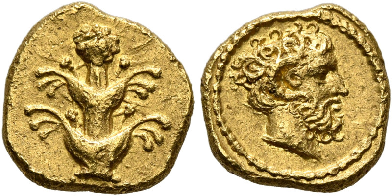 KYRENAICA. Kyrene. Circa 435-375 BC. Dilitron (Gold, 11 mm, 1.71 g, 12 h). Silph...