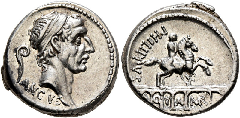 L. Marcius Philippus, 57 BC. Denarius (Silver, 18 mm, 4.07 g, 3 h), Rome. ANCVS ...